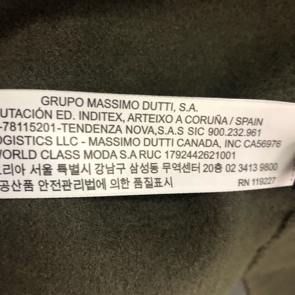 MASSIMO DUTTI OLIVE GREEN LIGHT WOOL HOODED VEST SNAPS CLOSURE SIZE SMALL - Picture 8 of 8